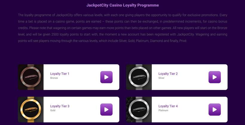 jackpotcity casino loyalty programme