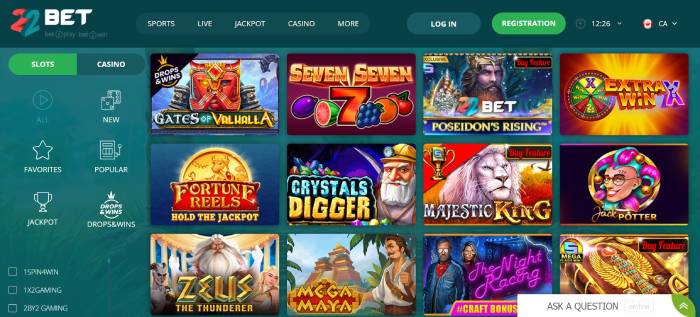 22Bet Casino ScreenShot 1